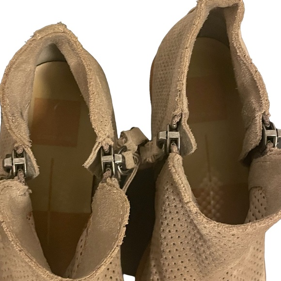 DOLCE VITA Suede Ankle Booties boots Zip Up Tan Size 7 - Picture 2 of 6